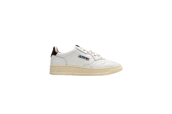 SNEAKERS AUTRY MEDALIST LOW IN PELLE BIANCA E MARRONE DONNA