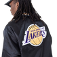 Giacca Bomber LA Lakers NBA Applique Satin Nera