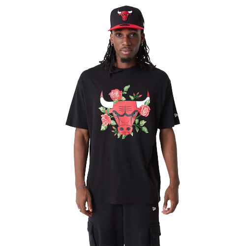 T-shirt oversize Chicago Bulls Floral Graphic Nera