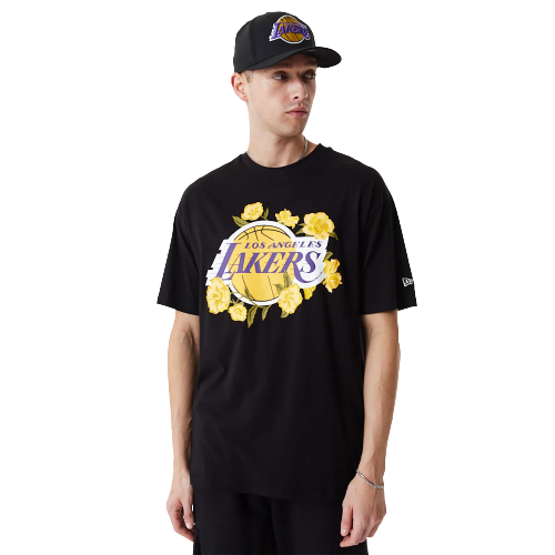 T-shirt oversize LA Lakers NBA Floral Graphic Nera