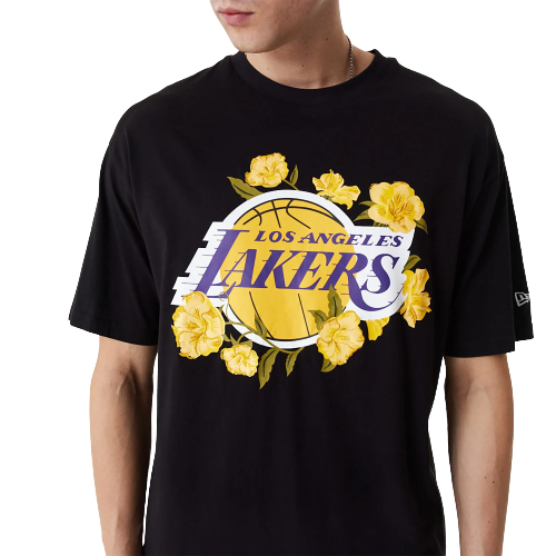 T-shirt oversize LA Lakers NBA Floral Graphic Nera