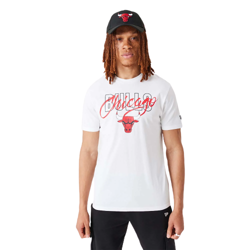T-Shirt Chicago Bulls NBA Script bianca