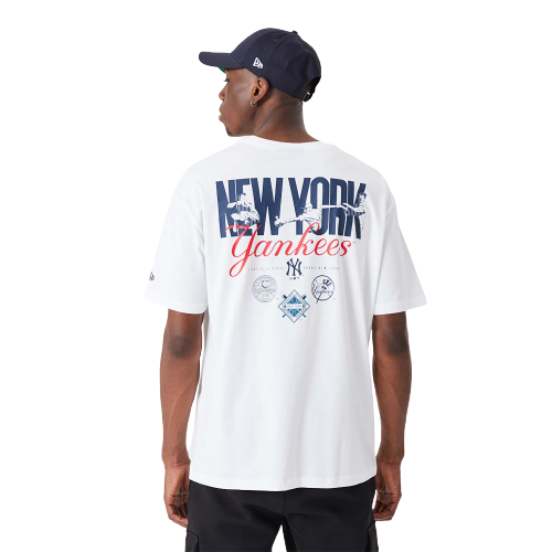 T-Shirt oversize New York Yankees MLB Back Print bianca