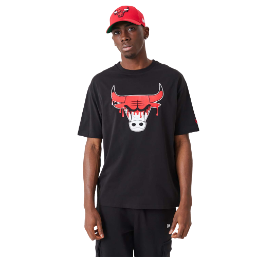T-shirt Chicago NBA Drip Logo Bulls nera