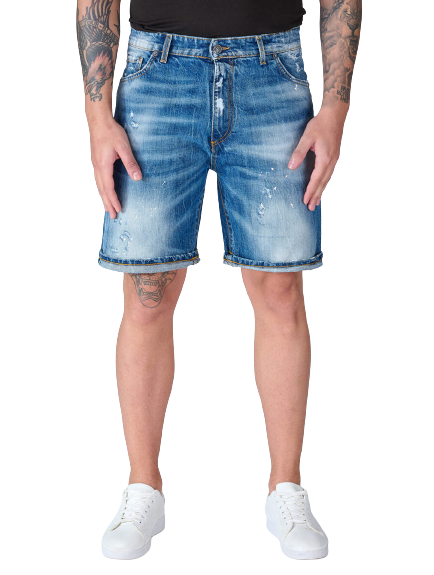 Patriòt Denim Couture Bermuda Jeans Uomo