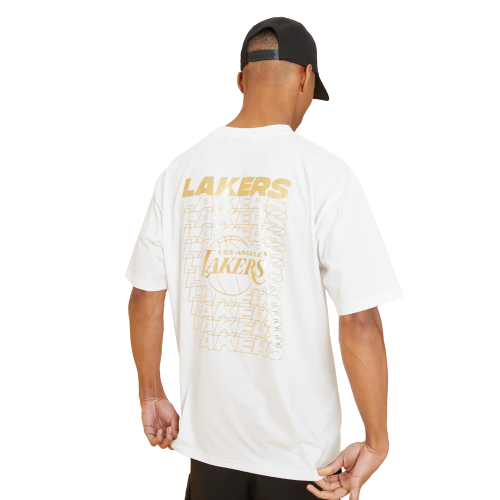 T-Shirt LA Lakers Stampa Metallizzata Bianca